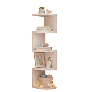 Estante de Almacenamiento de Esquina para Pared, Tipo Madera, con 4 Niveles, para Hogar, Oficina, Baño - Product Image 4