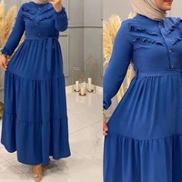 Fabricants de Vêtements Robe Musulmane sur Mesure Grande Taille en Polyester Robe Décontractée Longue à Superpositions pour Femmes avec Ceinture