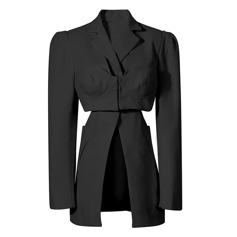 Взрывное уличное 2024, весеннее женское повседневное разноцветное пальто с маленькой талией, высококачественный костюм из двух предметов с полой верхней одеждой