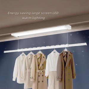 Factory Direct Sales Single Pole Electric Drying Rack LED <b>Lighting</b> Heating Adjustable Voice Control Automatic Lifting - Product Image 2
