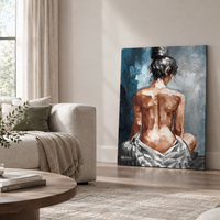 Peinture à l'huile peinte à la main sur toile, abstraite, femme nue vue de dos, art mural moderne, décoration de chambre, non encadrée, vente en gros
