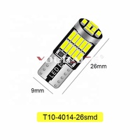Ampoule de voiture 168 194 T10 Led Ampoules 26smd 4014 12v Blanc Ambre Rouge Feux de position de stationnement de voiture Auto Intérieur Carte Lampe Dôme Lire Lumière
