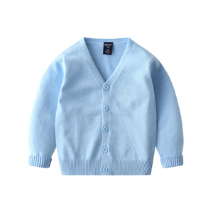Vente en gros OEM Cardigan à simple boutonnage <span class=keywords><strong>Pull</strong></span> en tricot pour bébé Chandails à la mode pour garçon en tricot de couleur unie avec col en V - Product Image 4