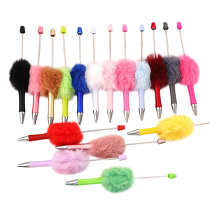 Custom Fluffy Beadable Pompom <b>Pen</b> - 28 Colors, Fuzzy Ballpoint <b>Pens</b> for DIY Crafts & Office Supplies Gifts - Product Image 1