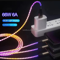 Câble de charge rapide 3-en-1 RGB Flow 66W 5A USB Type-C Micro pour iPhone Samsung – Vente Flash