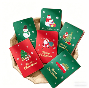 Cartes <span class=keywords><strong>de</strong></span> vœux <span class=keywords><strong>de</strong></span> Noël personnalisées avec logo, imprimées offset sur papier d'art, reliure parfaite, stock en vrac disponible - Product Image 4