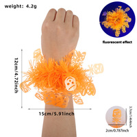 Corsage de poignet citrouille jaune fluorescent, motif citrouille jaune vif, produit très demandé pour Halloween.