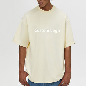 <span class=keywords><strong>T</strong></span>-shirts personnalisés en gros, hip-hop, basique, noir, 270 g/m², col rond, épaules tombantes, surdimensionné - Product Image 4