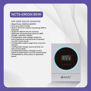 Inversor Solar Híbrido de Alta Calidad NCTS NCTS-ORION-6KW 6Kw Mini Panel Solar, Inversor Solar de Conexión a Red, 93% de Eficiencia MPPT - Product Image 4