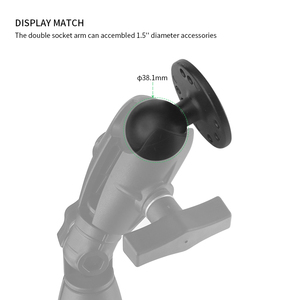 VINmounts 1.5 Inch C Size Double <b>Socket</b> Swivel <b>Ratchet</b> Arm Adjustable Locking RAM Compatible Ball Mount Arm 38mm VIN-C-DLG3A - Product Image 4
