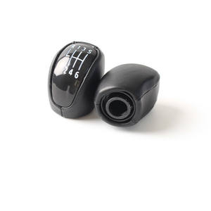 Pommeau de levier de vitesse en cuir noir et plastique, 5 ou 6 vitesses, ergonomique, pour Renault Laguna - Product Image 1