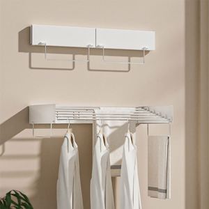 Manual Metal Wire Foldable Laundry <b>Drying</b> <b>Rack</b> <b>Wall</b> Folding <b>Clothes</b> Hangers Metal Hooks <b>Drying</b> <b>Rack</b> for <b>Clothes</b> Hanger Laundry - Product Image 1