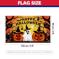 Drapeau personnalisé économique 3x5 pieds pour Halloween, maison hantée, bannière de fond extérieure en polyester robuste pour fête