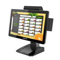Terminal de point de vente LICON à écran tactile capacitif, lecteur de cartes, système POS Windows, caisse enregistreuse intégrée, processeur I3, prix direct usine