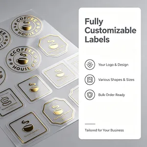 Clear Transparent Custom Stickers <b>Waterproof</b> Adhesive Brand Packaging Logo Transparent <b>Label</b> Stickers - Product Image 3
