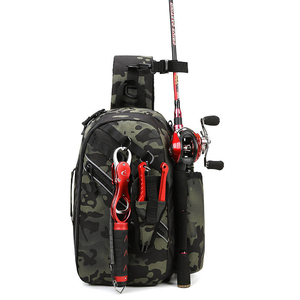 Sac de pêche multifonctionnel 50L en nylon imperméable avec bretelles double/simple, capacité de suspension de canne, unisexe - Product Image 5