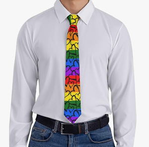 Corbata Intersexual (Diseño Phox) Arcoíris Lista para Usar Ajustable Pre-atada Corbata Homosexual <span class=keywords><strong>de</strong></span> Poliéster con Logotipo Cierre <span class=keywords><strong>de</strong></span> Cremallera Tipo Seda - Product Image 3