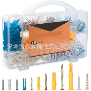 Plastic Expansion Screw Set 510pcs Metric Sink Head Drywall Anchors For General Industry - Product Image 4