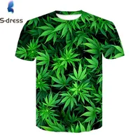 Flower T shirt Green Leaves Tops Weeds Shirts Fashion Clothes Clothing Tees Men 3d T shirt Mens Tee Cool Tee