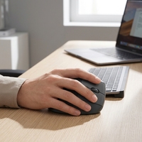 Mouse Nirkabel Ergonomis Vertikal 6D Lift, Mouse Optik Senyap untuk Laptop dan Desktop