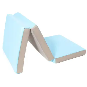 3D जाल त्रि-Foldable बांस गद्दा पैड ट्विन पूर्ण रानी सिंगल, डबल राजा आकार गुना बिस्तर तह चटाई रोल एक बॉक्स में अप