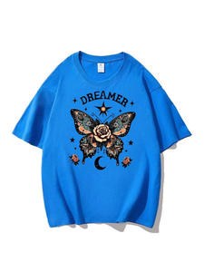 เสื้อยืดคอกลมแขนสั้นสำหรับผู้หญิงแฟชั่นขนาดใหญ่พิเศษพิมพ์ลายผีเสื้อสำหรับฤดูร้อน - Product Image 2