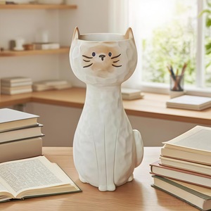 แจกันเรซิ่นรูปแมวสยามน่ารักสำหรับใส่ดอกไม้ ตกแต่งโต๊ะ ดีไซน์สัตว์ทันสมัย ของขวัญสำหรับวันวาเลนไทน์ - Product Image 2