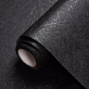 Papel Tapiz ORON Texturizado en Relieve 3D Negro, Vinilo Autoadhesivo Despegable con Acabado de Seda para Decoración de Paredes - Product Image 1