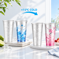 Gobelets personnalisés à changement de couleur 600 ml, tasses réutilisables en métal aluminium, gobelet à bière personnalisé pour la publicité