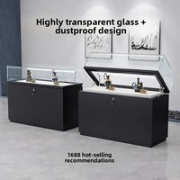Maßgefertigte Schmuck-Vitrine Gehärtetes Explosionsgeschütztes Glas LED-Beleuchtung Oben Öffnendes Design Lackierte Oberfläche Individuelle Farbe