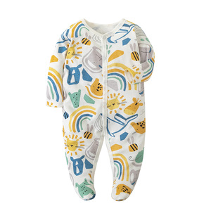 Pur coton infantile pyjamas 2T <span class=keywords><strong>taille</strong></span> à manches longues barboteuse combinaison été ramper costume pour enfants commerce extérieur bébé vêtements - Product Image 4