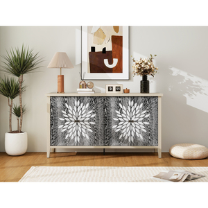 Modern Sideboard Buffet Cabinet 4 Doors Adjustable <b>Shelves</b> Storage Living Room Furniture - Product Image 4