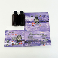Purple Rhino Sex Drink Emballage en plastique PET écologique avec étiquette d'autocollants de bouteille recyclable pour emballage de bouteille de boisson de rhinocéros
