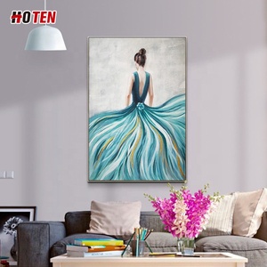 Cuchillo de paleta abstracto moderno, pintura al óleo, lienzo, arte de pared, retrato de bailarina de <span class=keywords><strong>Ballet</strong></span> pintado a mano para la decoración del hogar de la sala de estar - Product Image 2