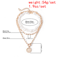 3 Pcs Chaînes superposées séparables avec pendentif pièce de monnaie Collier pour femmes Trendy Pearl Beads Choker Collar Ladies 2025 Fashion Jewelry