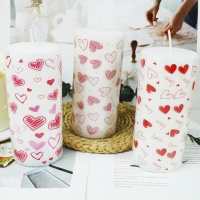 Bougie pilier en forme de cœur extra large, personnalisée, romantique, pour la décoration de fête de mariage, vente en gros, pour les cadeaux de la Saint-Valentin