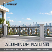 Système de balustrade en aluminium direct usine, résistant aux UV, écologique, avec cadre en U et verre sans cadre pour balcon
