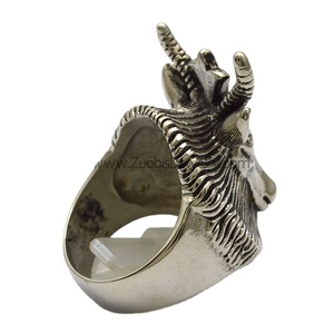 Anillo de Acero Inoxidable para Hombre, Estilo Vintage, con Cabeza de Oveja del Zodiaco Aries, Chapado en Oro/Plata, Joyería Ecológica - Product Image 2
