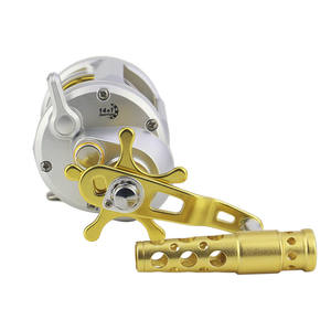 Rueda de tambor fundido, protección contra la corrosión, color negro y plateado, mano izquierda y derecha, carretes de pesca para Baitcasting en mar - Product Image 1