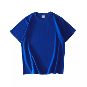 T-shirt di alta qualità in cotone organico all'ingrosso per adulti girocollo tinta tinta a girocollo per uomini e donne - Product Image 2