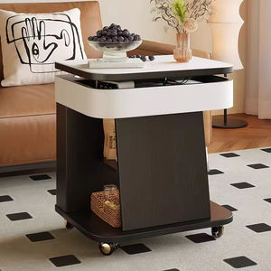 Table basse au design moderne en bois massif, carrée, avec plateau relevable, rangement, mobile avec <span class=keywords><strong>roulettes</strong></span>, meubles de salon - Product Image 1