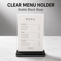 Support de Table en Acrylique Noir A4 A5, Porte-Menu Extensible pour Restaurant, Présentoir de Prix, Support de Bureau pour Réunions