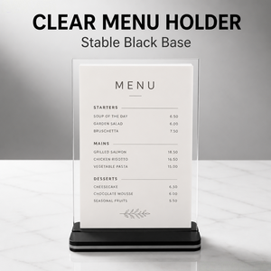 Support de Table en Acrylique Noir A4 A5, <span class=keywords><strong>Porte</strong></span>-Menu Extensible pour Restaurant, Présentoir de Prix, Support de Bureau pour Réunions - Product Image 1
