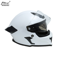 Casque de moto Borske Custom Outdoor Safety Cascos De Moto blanc unisexe intégral