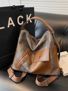 Bolso Casual Retro de Gran Capacidad para Mujer, Estilo 2026, Otoño/Invierno, Bolso Cruzado para Viajar, Mochila de Doble Asa - Product Image 3