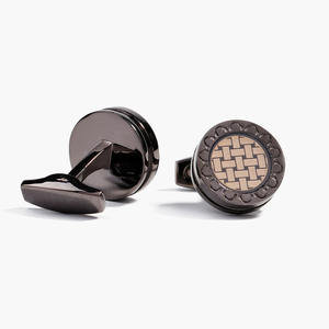 Mancuernillas de Alta Calidad para Hombre, Color Gris Cobre, Diseño a Rayas, Mancuernillas de Camisa con Personalidad - Product Image 4