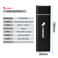 Nouveau Disque Dur Portable SSD Externe Métal USB 3 Gen2 Type C 128 To 256 To 512 Go 1 To 2 To