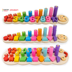 Premium Customizable Caterpillar-Themed Building Blocks Set Kids Creative Play OEM/ODM Colorful Stackable <b>Toys</b> Made of Wood - Product Image 1