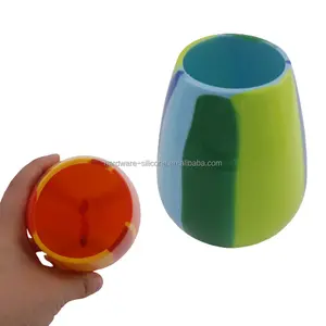 दलों के लिए कैंडी रंग कस्टम पदोन्नति उपहार पोर्टेबल रंगीन सिलिकॉन वाइन ग्लास कप