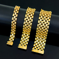 Pulsera de Oro Simple para Mujer, Chapada en Oro de 24k, Elegante Brazalete, Joyería Clásica Brasileña para Bodas y Fiestas